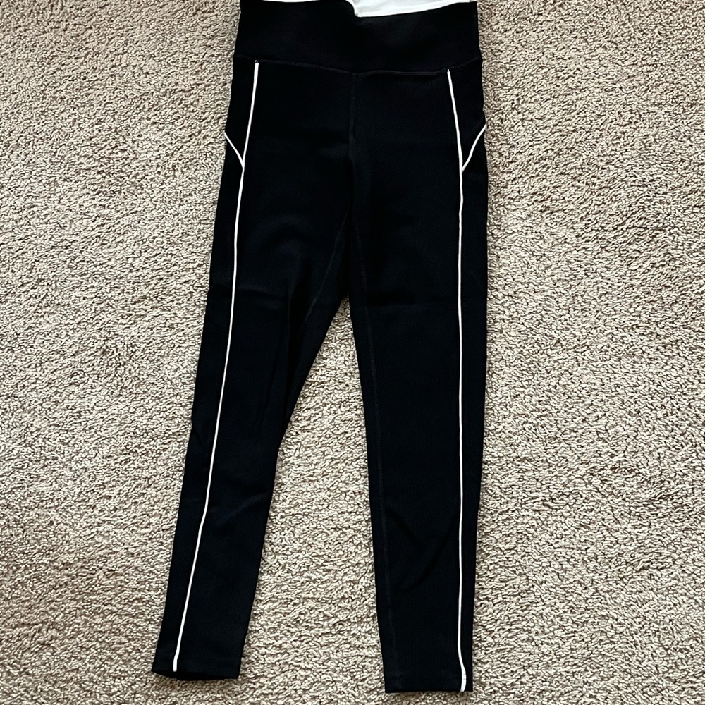 Black Leggings with White Trim